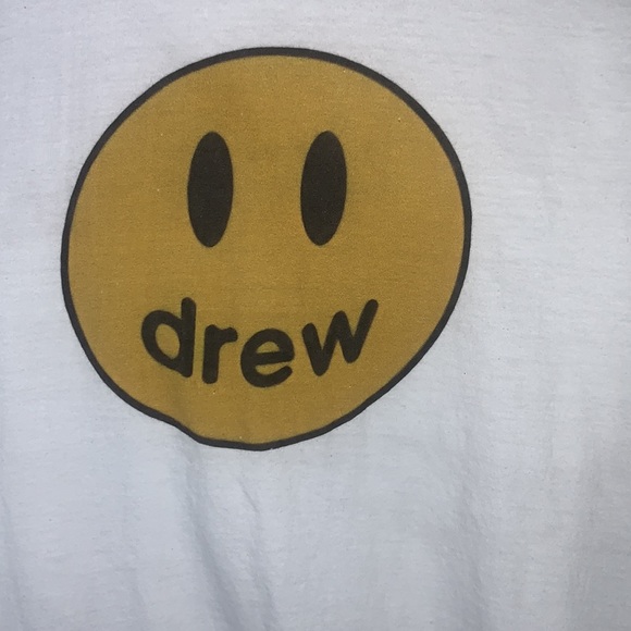 DREW Justin Bieber Same Style Smiley Face Graphic Short Sleeve Shirt Sz Medium - Picture 6 of 9
